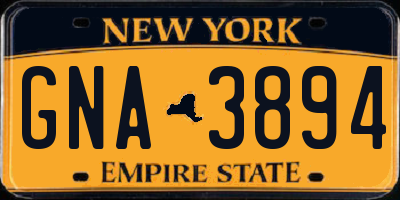 NY license plate GNA3894