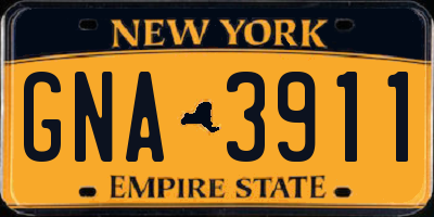 NY license plate GNA3911