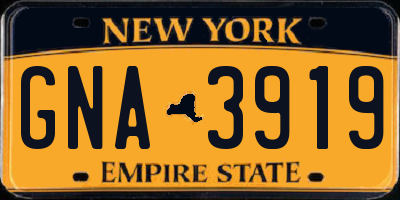 NY license plate GNA3919