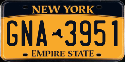 NY license plate GNA3951