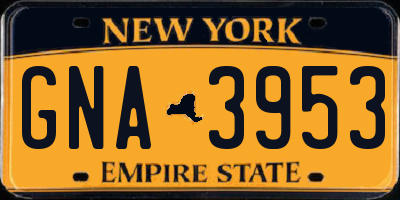 NY license plate GNA3953