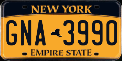 NY license plate GNA3990