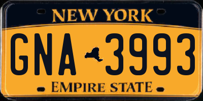 NY license plate GNA3993