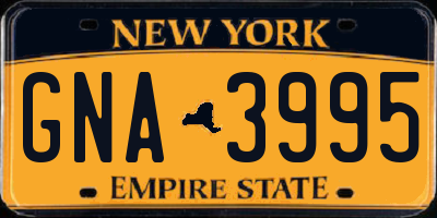 NY license plate GNA3995