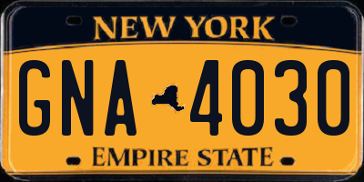 NY license plate GNA4030