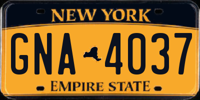 NY license plate GNA4037