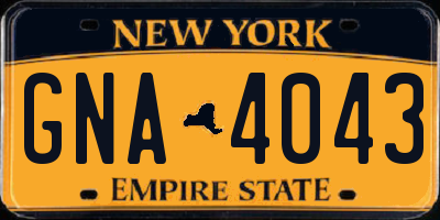 NY license plate GNA4043
