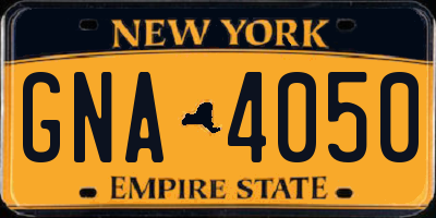 NY license plate GNA4050