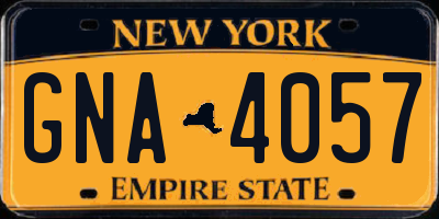 NY license plate GNA4057