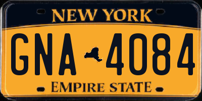 NY license plate GNA4084