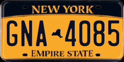 NY license plate GNA4085