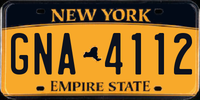 NY license plate GNA4112