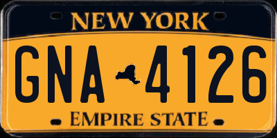 NY license plate GNA4126
