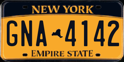 NY license plate GNA4142
