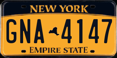 NY license plate GNA4147