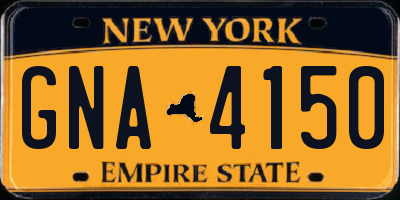 NY license plate GNA4150