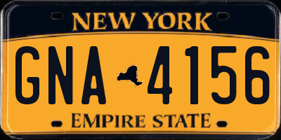 NY license plate GNA4156