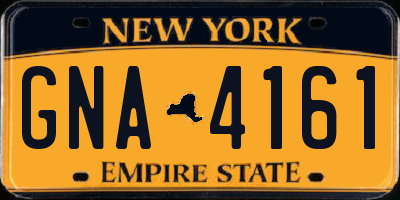 NY license plate GNA4161