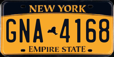 NY license plate GNA4168