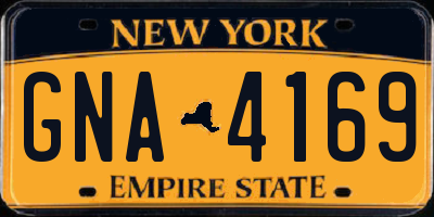 NY license plate GNA4169