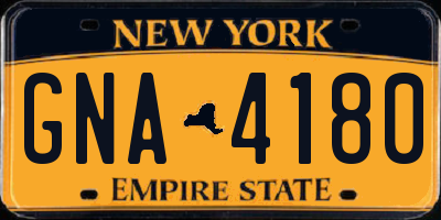 NY license plate GNA4180
