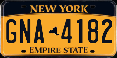 NY license plate GNA4182