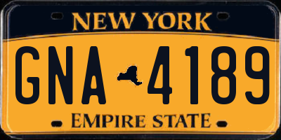 NY license plate GNA4189