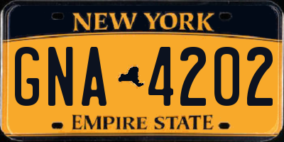 NY license plate GNA4202