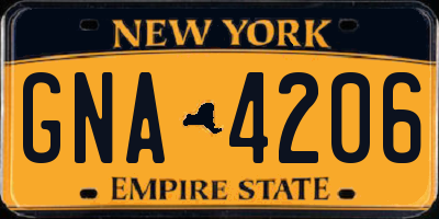 NY license plate GNA4206