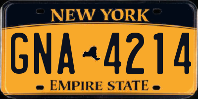 NY license plate GNA4214