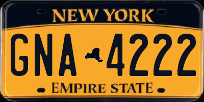 NY license plate GNA4222