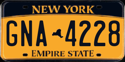 NY license plate GNA4228