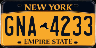 NY license plate GNA4233