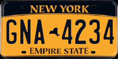 NY license plate GNA4234