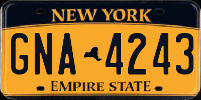 NY license plate GNA4243