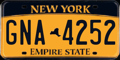 NY license plate GNA4252