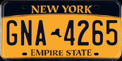 NY license plate GNA4265