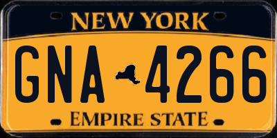 NY license plate GNA4266