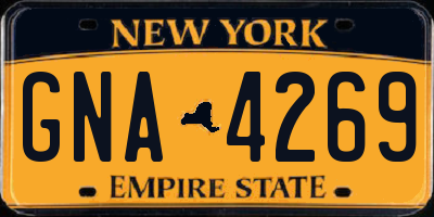 NY license plate GNA4269
