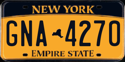 NY license plate GNA4270