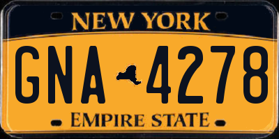 NY license plate GNA4278