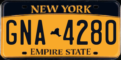 NY license plate GNA4280