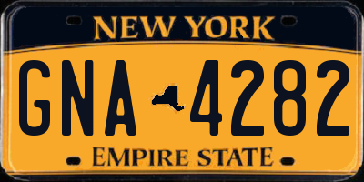 NY license plate GNA4282