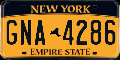 NY license plate GNA4286