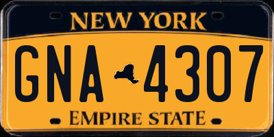 NY license plate GNA4307