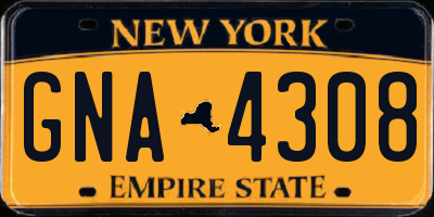 NY license plate GNA4308