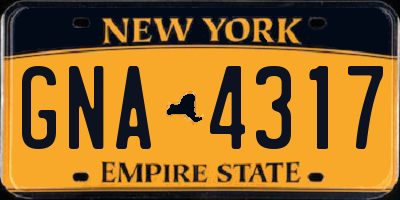 NY license plate GNA4317