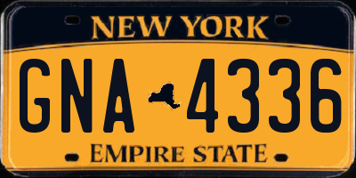 NY license plate GNA4336