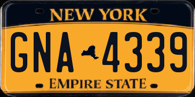 NY license plate GNA4339