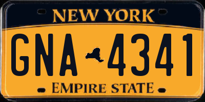 NY license plate GNA4341